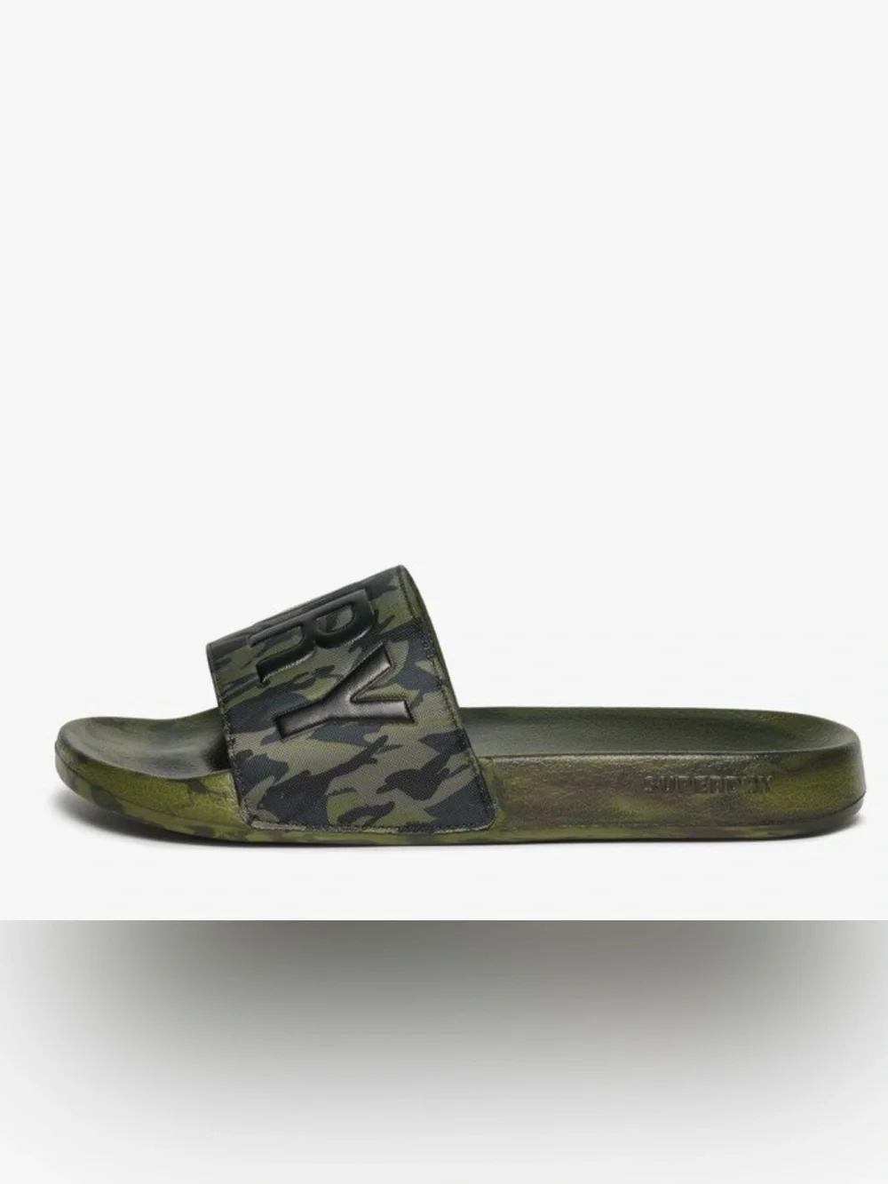 Superdry Olive Green Camo Slide Sandals Size 9-10